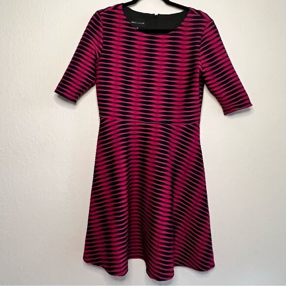 DONNA MORGAN comfy stretchy geometric dress 💗🖤size 10 - Picture 1 of 7